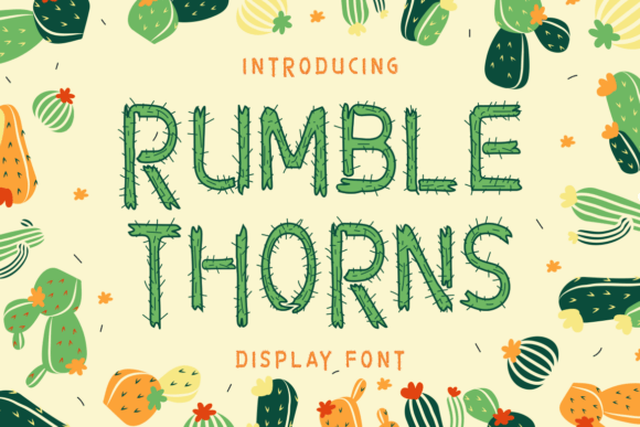 Rumble Thorns: Quirky Cactus Display Font
